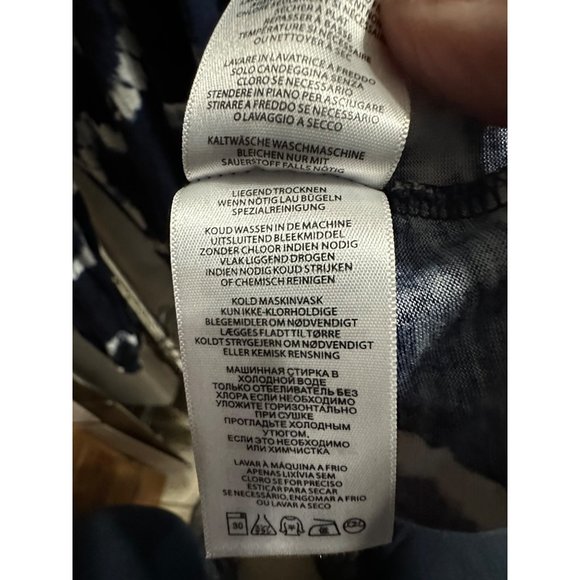 Michael Michael Kors size XL navy tie dye gathered hem and cuffs long sleeve top - Picture 6 of 11